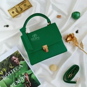 کیف دستی و دوشی زنانه سبز سلطنتی قفل گره ای