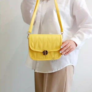 کیف دوشی گلدوزی شده آیلی زرد