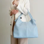 کیف سایز بزرگ دستی و دوشی زنانه آبی روشن میلا